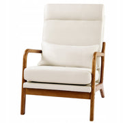 VEVOR PREMIUM MID CENTURY WOODEN HIGH BACK ACCENT ARMCHAIR