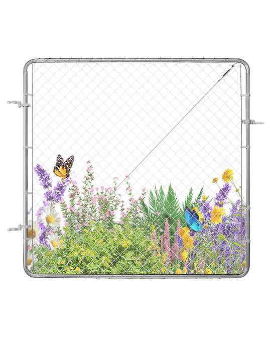 VEVOR GARDEN GATE ADJUSTABLE GALVANIZED CHAIN LINK FENCE PANEL