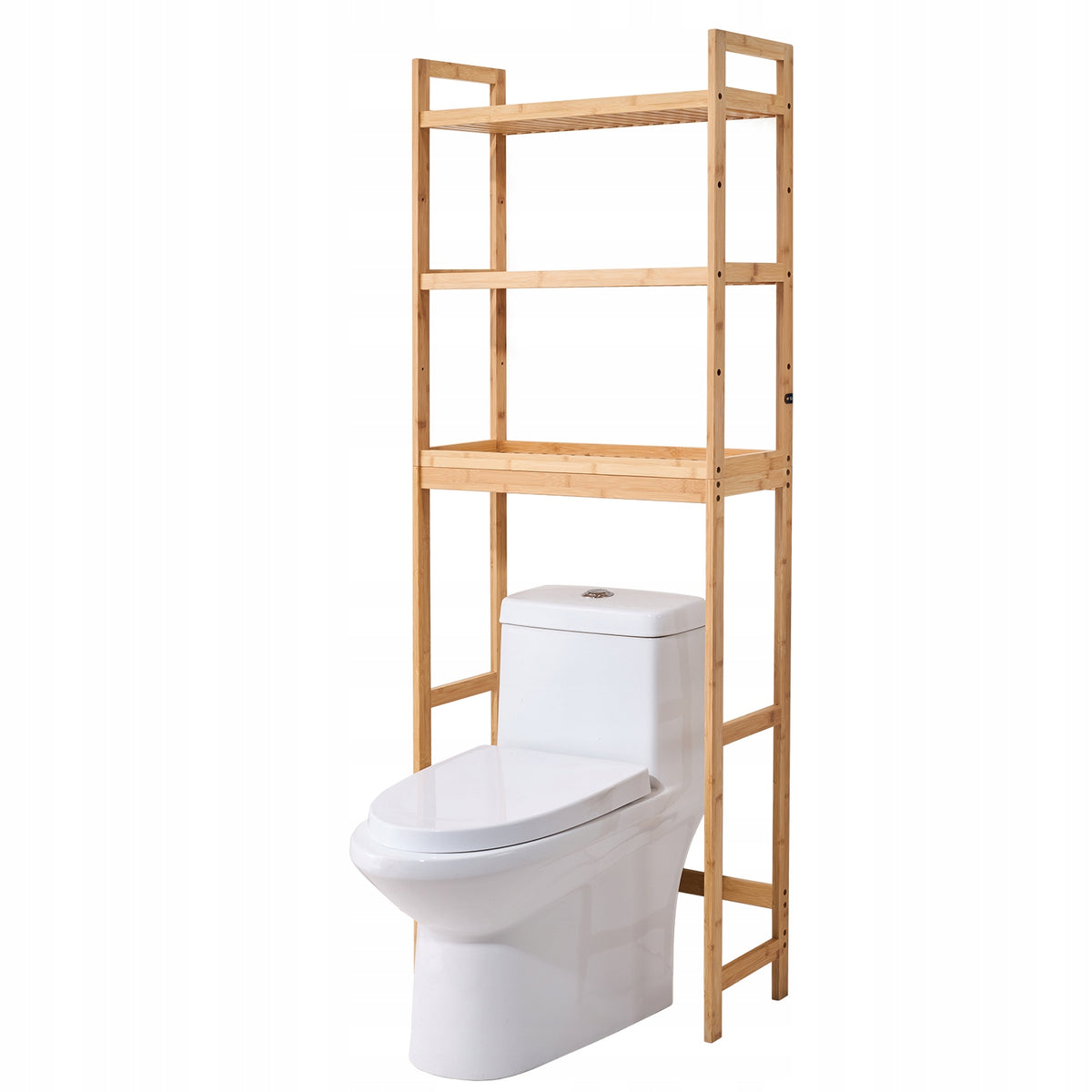 VEVOR OVER-THE-TOILET BAMBOO SHELF 3-TIER ADJUSTABLE STURDY ORGANIZER