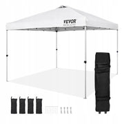VEVOR FOLDABLE GARDEN GAZEBO 304X304 CM WHITE STEEL FRAME 250D PU