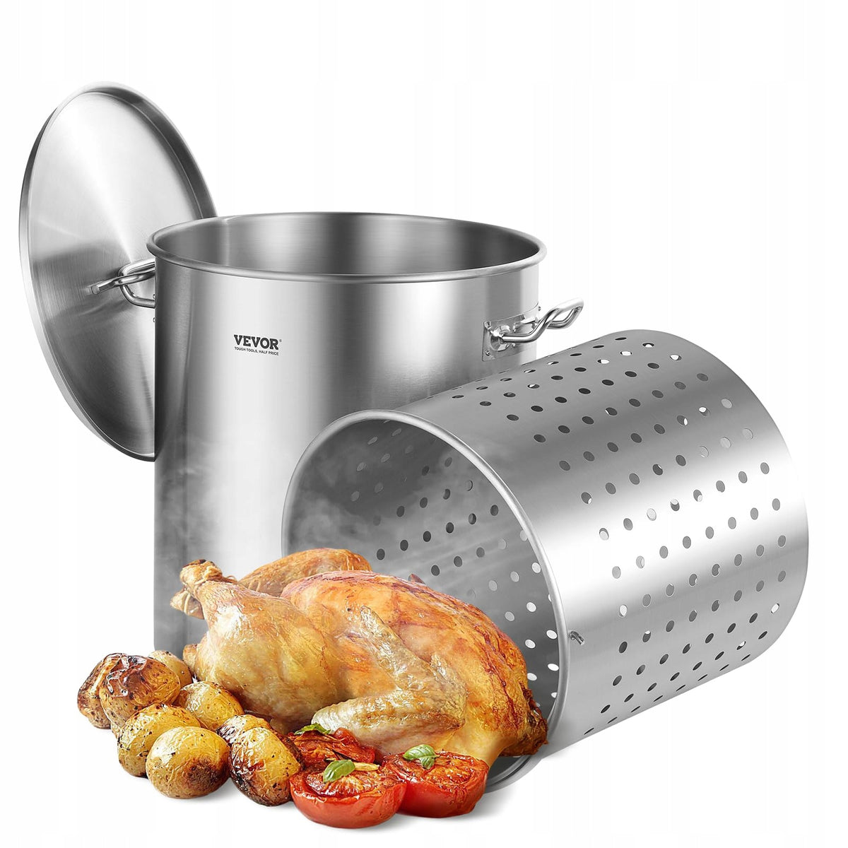 VEVOR STAINLESS STEEL POT 60.5 L LARGE PROFESSIONAL SAUCEPAN