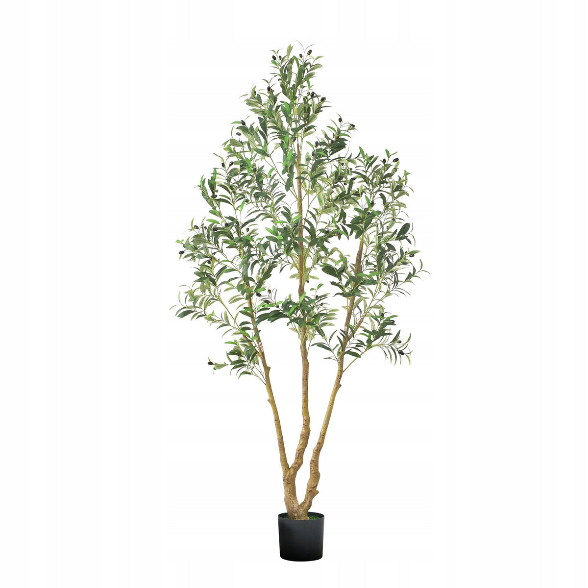 VEVOR 210CM ARTIFICIAL OLIVE TREE WITH BLACK POT REALISTIC LEAVES
