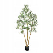 VEVOR 210CM ARTIFICIAL OLIVE TREE WITH BLACK POT REALISTIC LEAVES