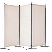 VEVOR 3-Panel Folding Room Divider Strong Frame Beige 260x184x52cm