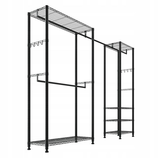 VEVOR CLOTHES RACK 4 RODS 6 SHELVES 363 KG CAPACITY STRONG STEEL