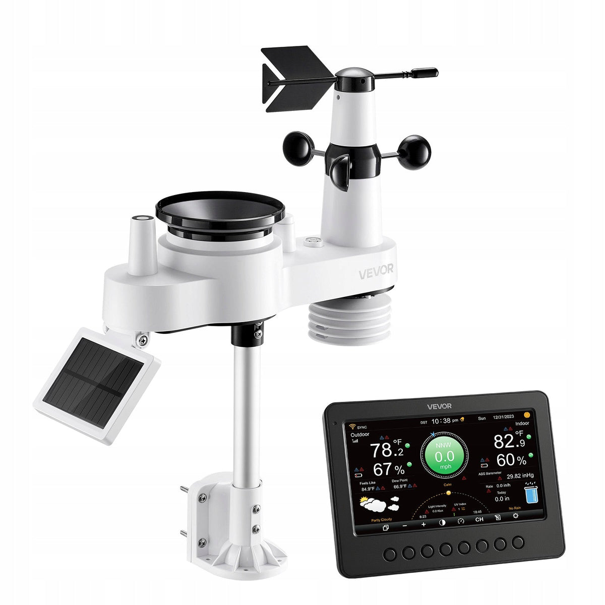 VEVOR PROFESSIONAL 7-IN-1 WI-FI WEATHER STATION WITH 7-INCH TFT DISPLAY