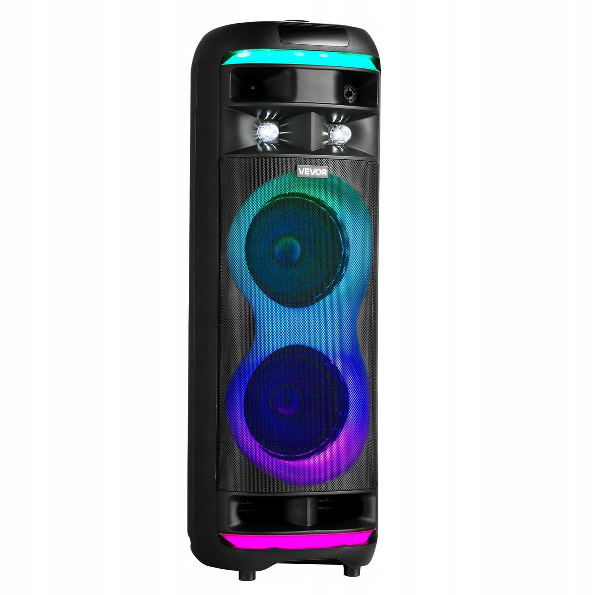 VEVOR 80W 20CM PORTABLE BLUETOOTH SPEAKER WITH 2 MICROPHONES LED TWS 5.1