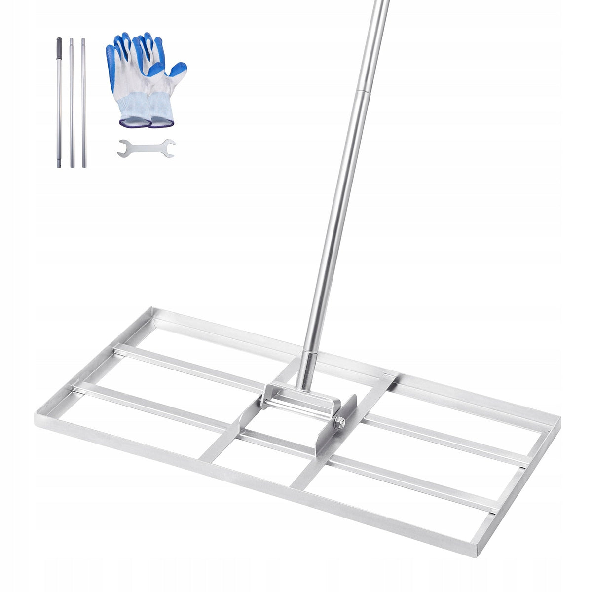 VEVOR LAWN RAKE WITH TELESCOPIC HANDLE 355X762MM STRONG SOLID