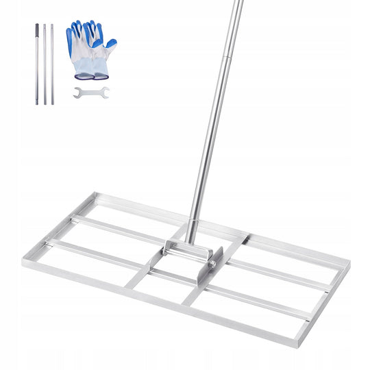 VEVOR LAWN RAKE WITH TELESCOPIC HANDLE 355X762MM STRONG SOLID