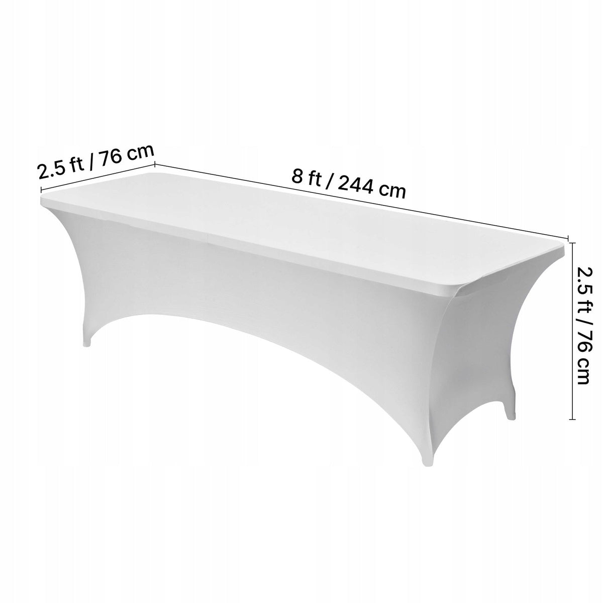 VEVOR 6 PACK SPANDEX RECTANGULAR TABLE COVER 244X76 CM FOR TABLE