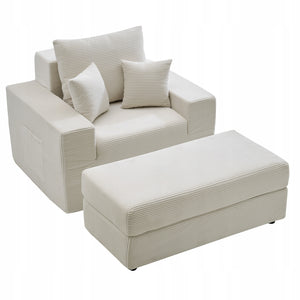 VEVOR 1115 MM PREMIUM MODULAR LOUNGE SOFA LARGE ARMCHAIR BEIGE