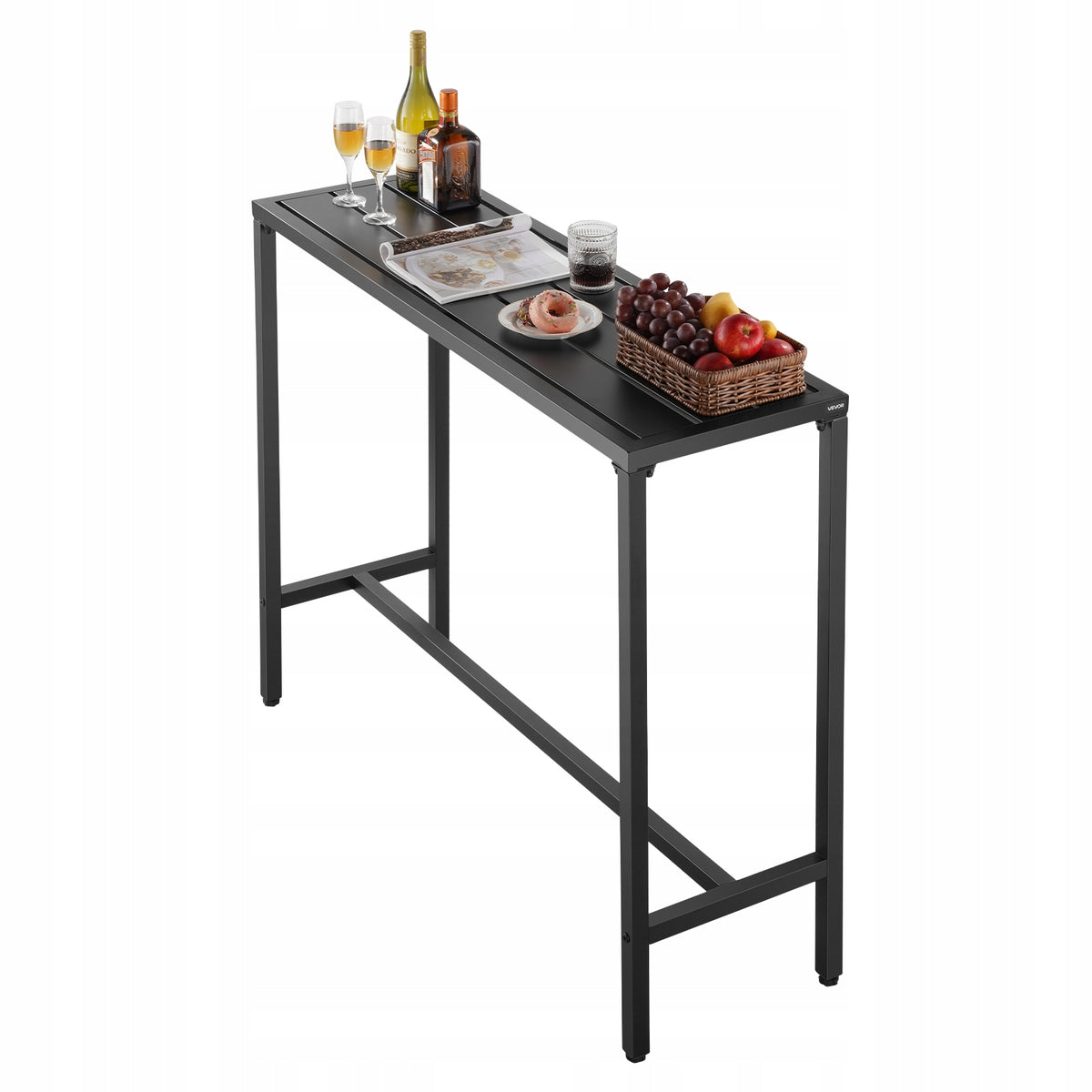 VEVOR BAR TABLE 120X37.5X98 CM STURDY METAL WATERPROOF TOP