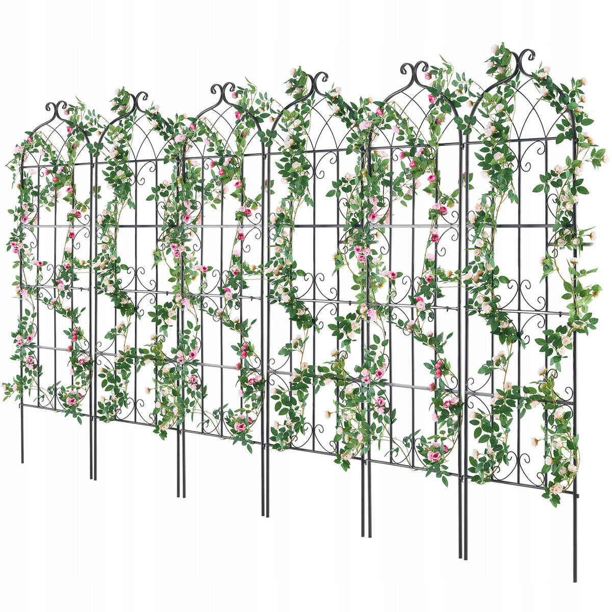 VEVOR 51X180 CM CLIMBING PLANT SUPPORT 6-PACK METAL TRELLIS STURDY
