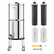 VEVOR GRAVITY WATER FILTRATION SYSTEM STAINLESS STEEL COUNTERTOP 7L 7.5L PREMIUM
