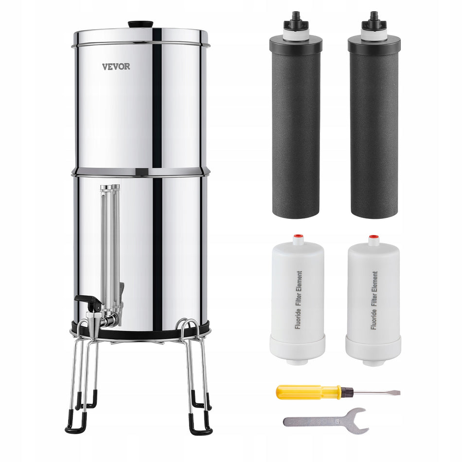 VEVOR GRAVITY WATER FILTRATION SYSTEM STAINLESS STEEL COUNTERTOP 7L 7.5L PREMIUM