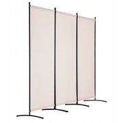 VEVOR 3-Panel Folding Room Divider Strong Frame Beige 260x184x52cm