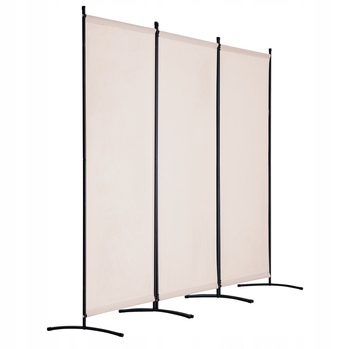 VEVOR 3-Panel Folding Room Divider Strong Frame Beige 260x184x52cm