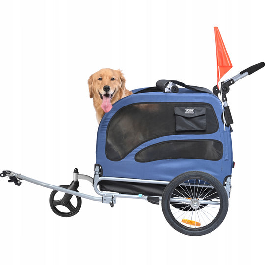 VEVOR DOG BIKE TRAILER 45 KG 2-IN-1 STURDY CARBON STEEL