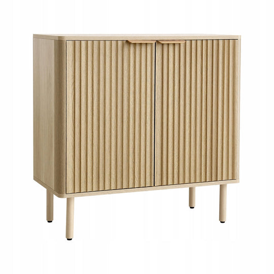 VEVOR KITCHEN CABINET WITH 2 SHELVES RIBBED MEDIEVAL SIDEBOARD