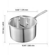 VEVOR 3.79 L SAUCEPAN WITH GLASS LID SOUP POT STRONG STEEL