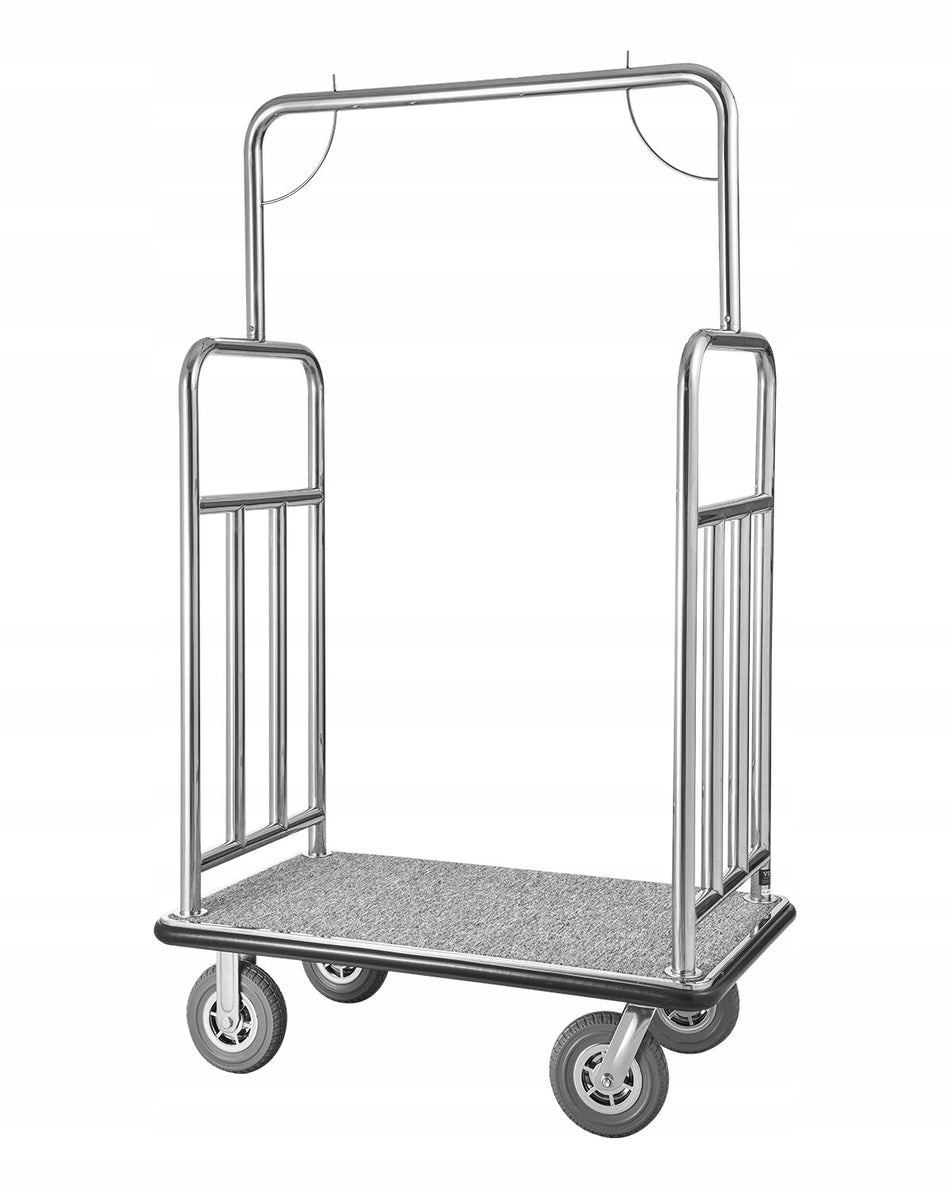 VEVOR PROFESSIONAL HOTEL TROLLEY 544 KG CAPACITY STAINLESS STEEL 8 INCH