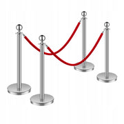 VEVOR 4-Piece Crowd Control Barrier with 2 Red Velvet Ropes