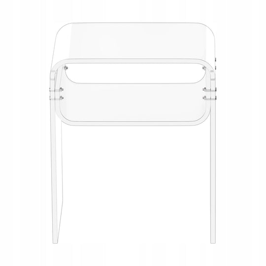 VEVOR ACRYLIC NIGHTSTAND CLEAR 2-TIER STURDY 30X40X50CM