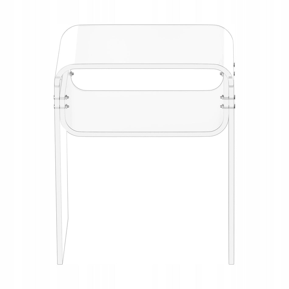 VEVOR ACRYLIC NIGHTSTAND CLEAR 2-TIER STURDY 30X40X50CM