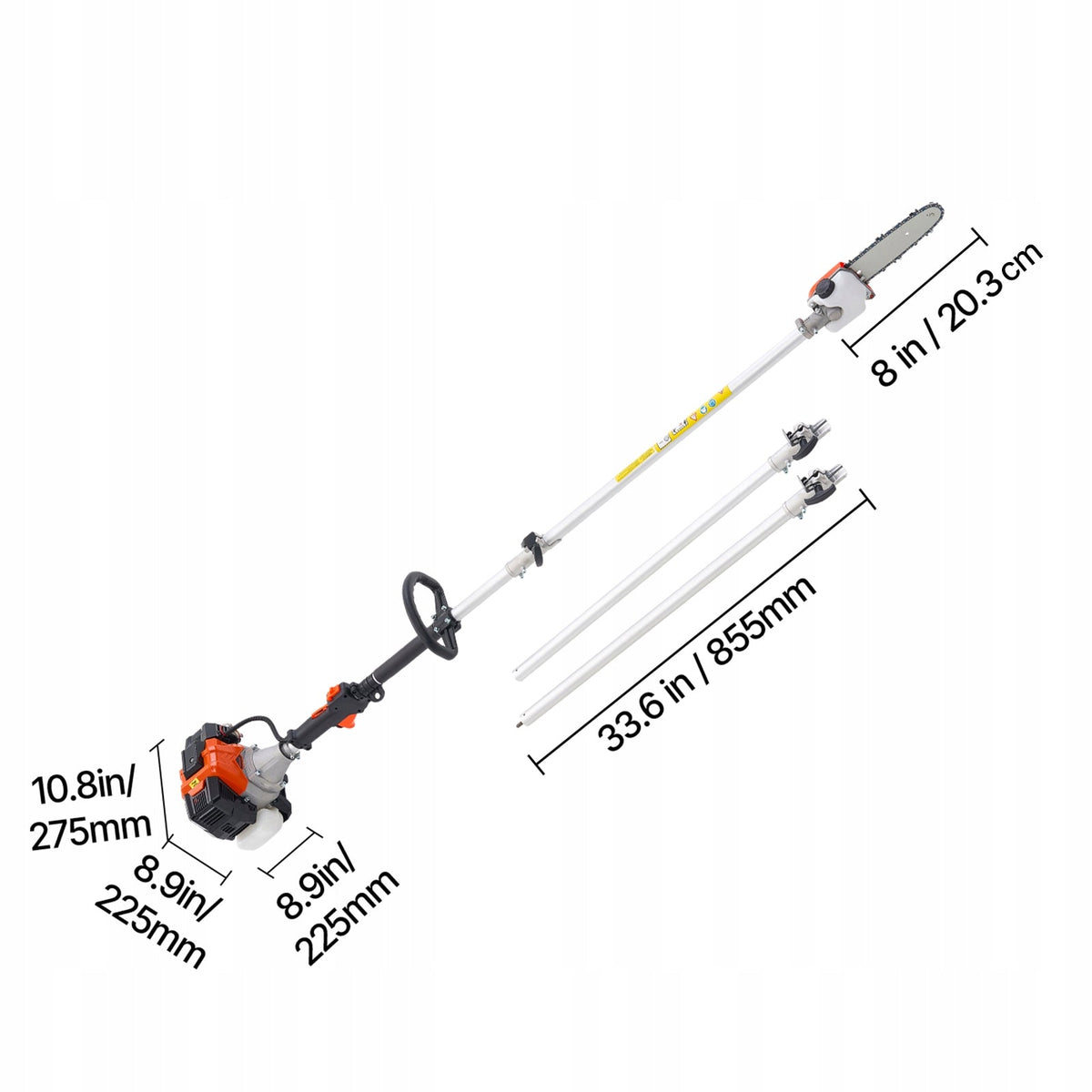 VEVOR 33CC GAS POLE SAW TWO-STROKE TELESCOPIC POWERFUL