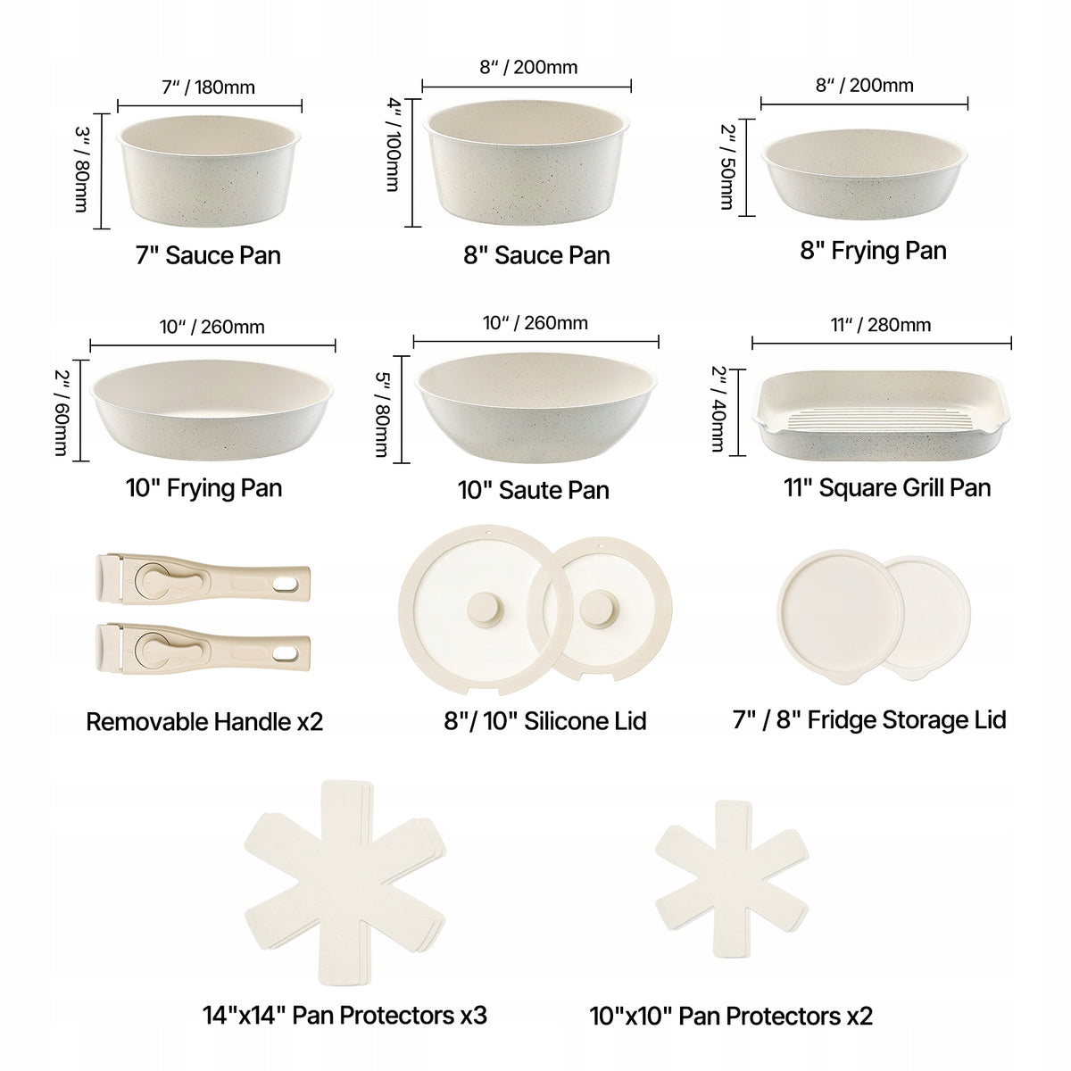 VEVOR 17-Piece Non-Stick Induction Pot and Pan Set
