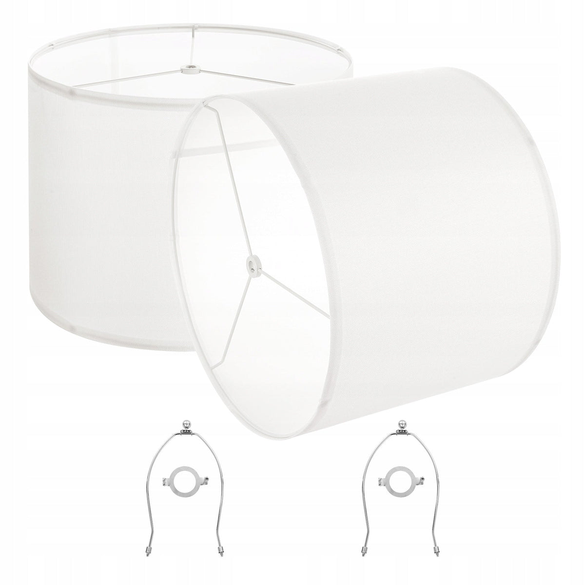 PREMIUM DRUM LAMPSHADE VEVOR 40X40X30 CM 2 LARGE LINEN PVC STEEL FRAME