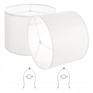 PREMIUM DRUM LAMPSHADE VEVOR 40X40X30 CM 2 LARGE LINEN PVC STEEL FRAME