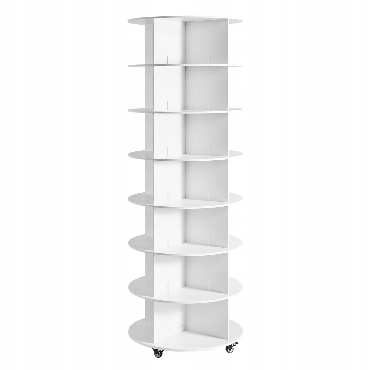 PROFESSIONAL VEVOR ROTATING SHOE RACK 7 TIERS FOR 28 PAIRS OF SHOES WHITE