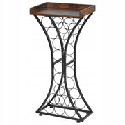 VEVOR WINE RACK FOR 15 BOTTLES FREESTANDING SOLID METAL WOOD