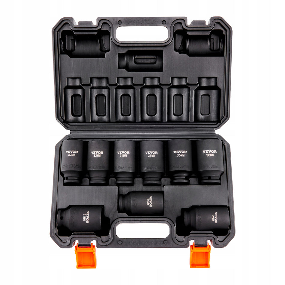 VEVOR SOCKET WRENCH SET 1/2 INCH 9-PIECE CR-MO INDUSTRIAL STEEL