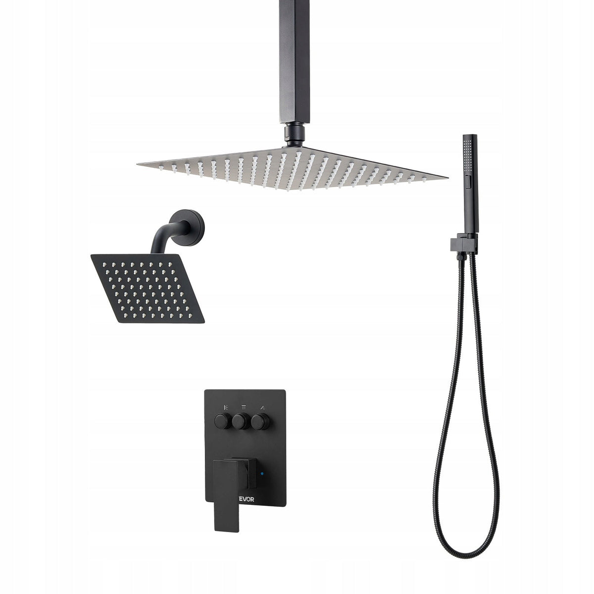 VEVOR SHOWER SET 10 INCH RAIN SHOWER HEAD POWERFUL MATTE BLACK