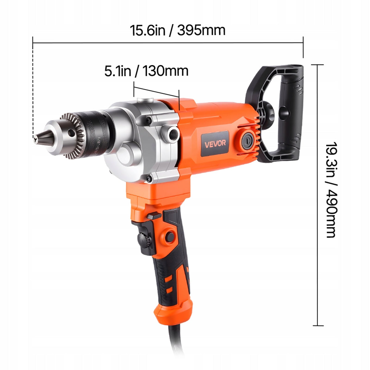 VEVOR 15-89 MM 1200W ELECTRIC DRILL WITH MIXER ADJUSTMENT