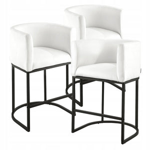 VEVOR BAR STOOLS SET OF 3 BAR CHAIRS 87 CM WHITE STRONG