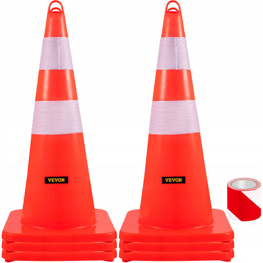 VEVOR 73CM TRAFFIC CONE 6-PIECE SET REFLECTIVE PVC STURDY