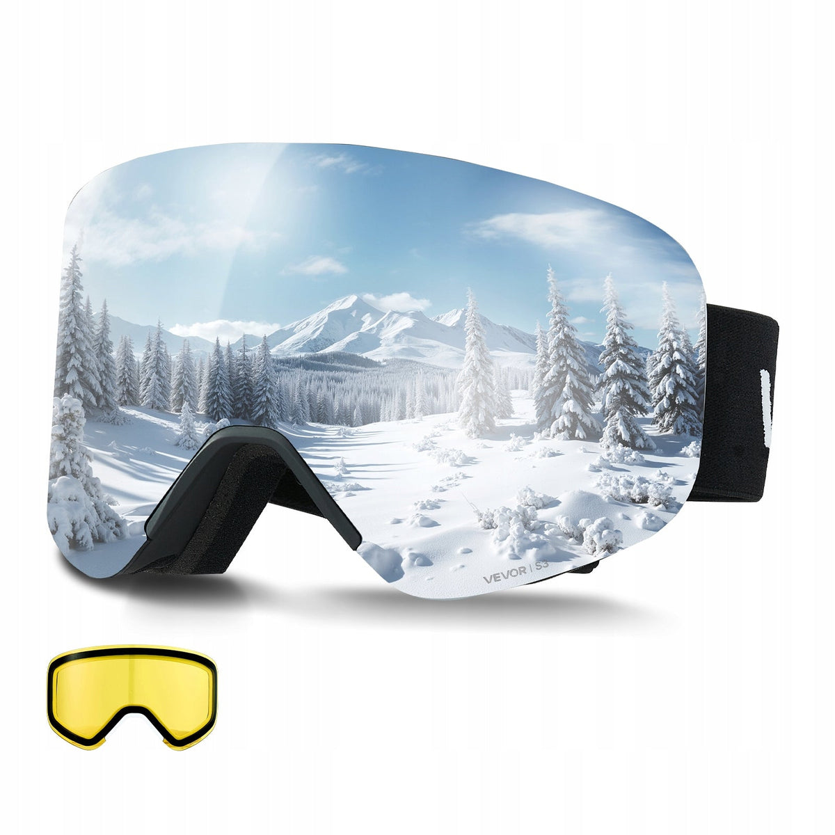 PROFESSIONAL VEVOR FRAMELESS MAGNETIC LENSES SKI GOGGLES