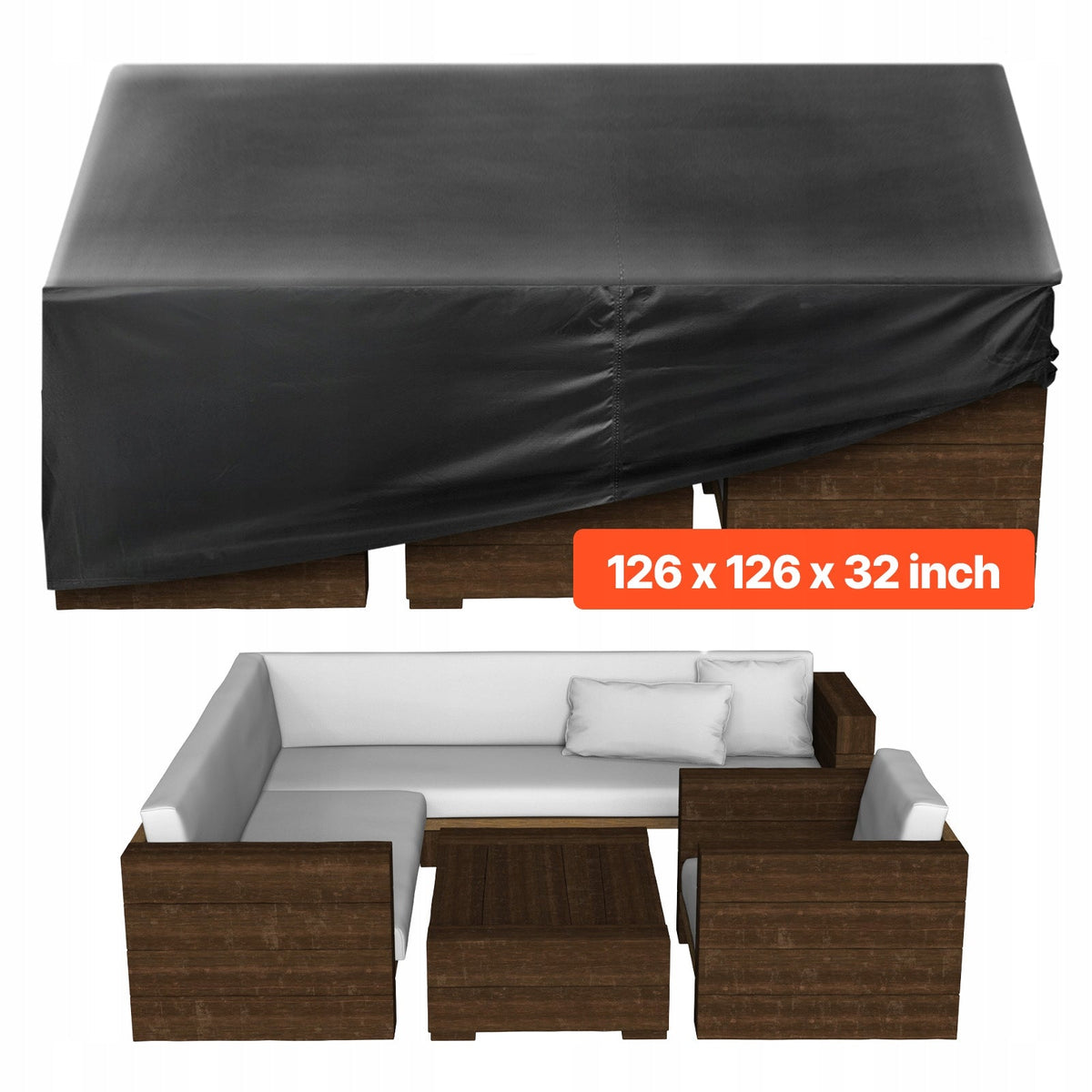 VEVOR OXFORD 420D WATERPROOF LARGE 320X320X81CM GARDEN FURNITURE COVER