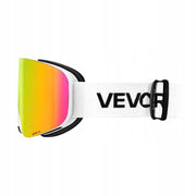 FRAMELESS SKI GOGGLES VEVOR CYLINDRICAL MAGNETIC PINK LENSES