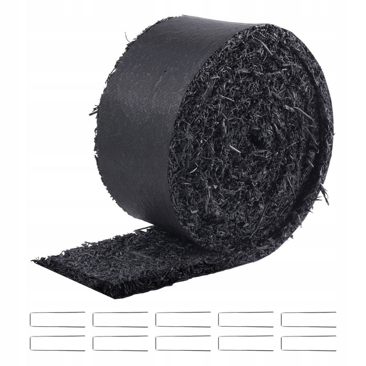 VEVOR RUBBER MULCH MAT 18MM 3X0.11M DURABLE FOR GARDEN AND WEED CONTROL