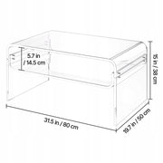 VEVOR TWO-TIER ACRYLIC COFFEE TABLE CLEAR STURDY 80X50X38CM