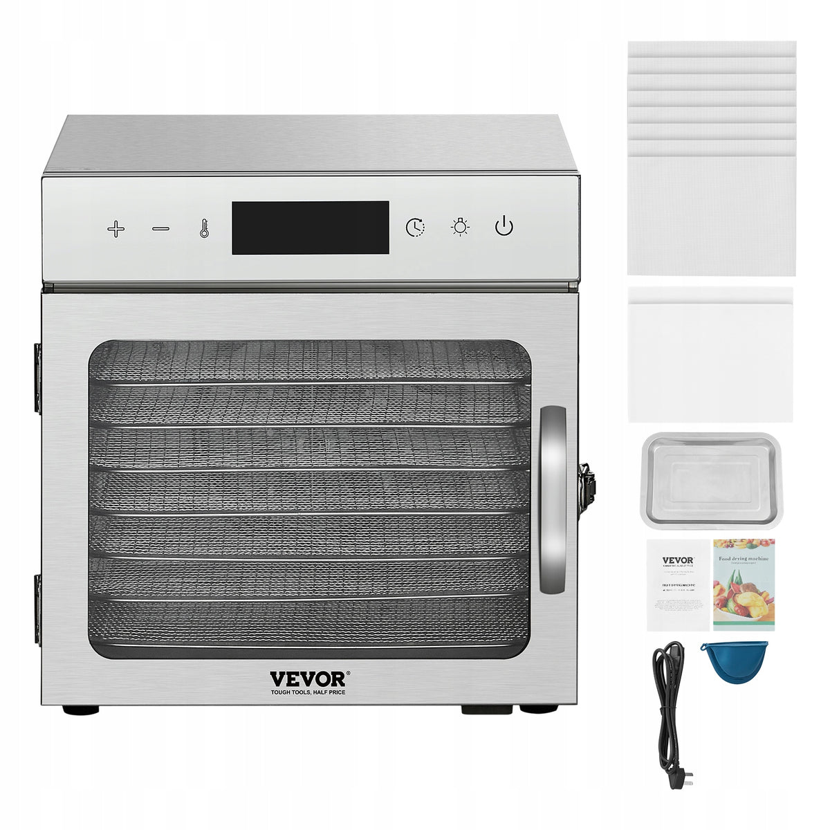 VEVOR FOOD DEHYDRATOR 8 TRAY STAINLESS STEEL 400W ELECTRIC TIMER