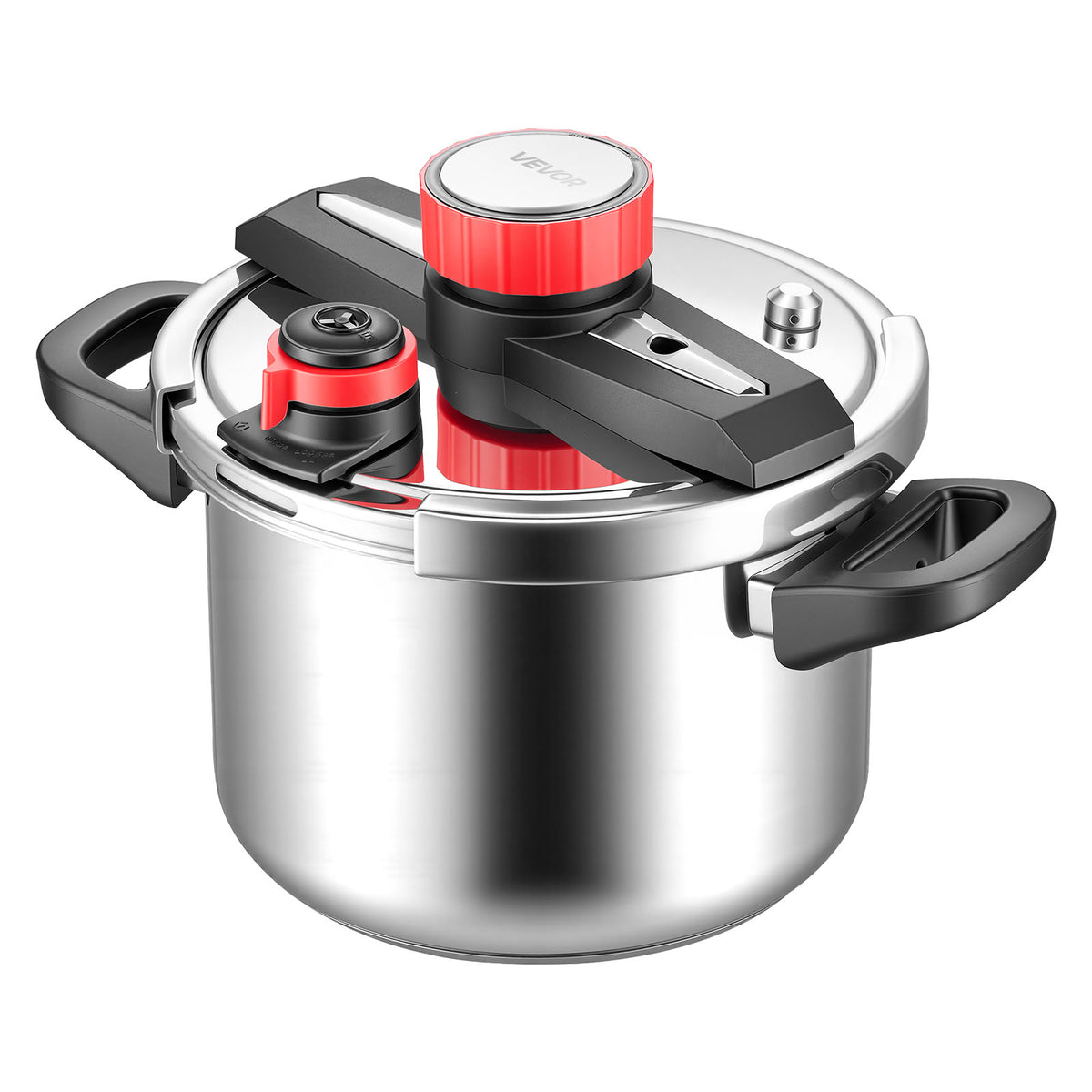 VEVOR 6L Stainless Steel Pressure Cooker with Steamer Basket and Glass Lid