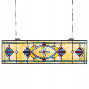 VEVOR 813X250 MM PREMIUM STAINED GLASS PANEL WITH HANGING CHAIN