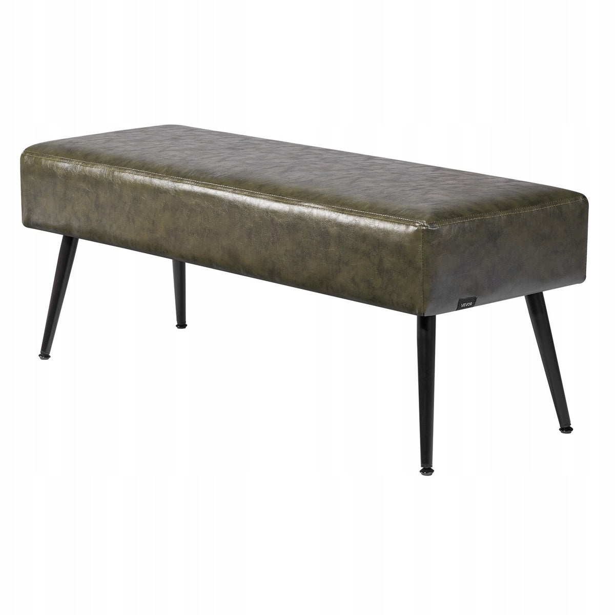 VEVOR BEDROOM BENCH, FAUX LEATHER, 40X110X43 CM, STRONG, STABLE, GREEN