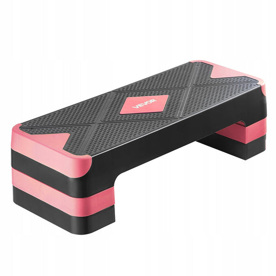 VEVOR AEROBIC STEPPER ADJUSTABLE 3 LEVELS NON-SLIP RED