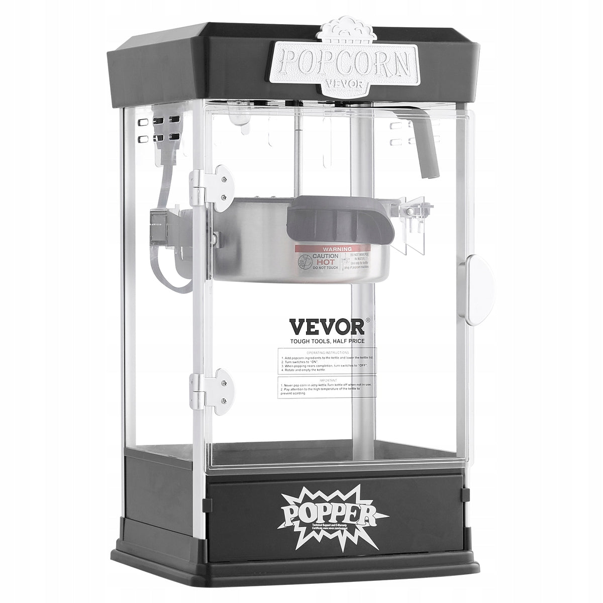 PROFESSIONAL POPCORN MACHINE VEVOR 480W BLACK 4OZ ACCESSORY SET